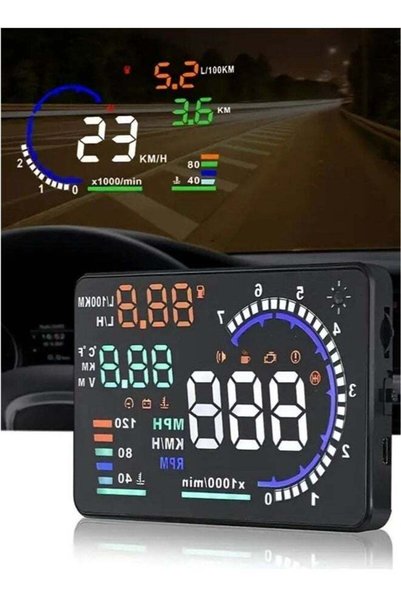 Arabest شاشة عرض أمامية، شاشة عرض OBDII HUD للسيارات، شاشة عرض A8 مقاس 5.7 بو...