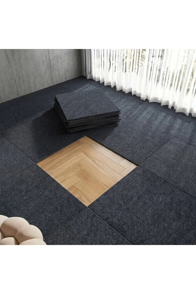 Tapetoo Home Decor 40 Ταπετούτο ®   Αυτοκόλλητα Πλακάκια Μοκέτας, Σκούρο Γκρι...