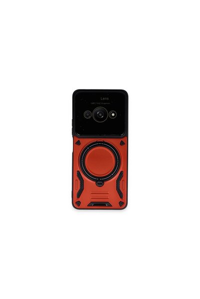 ArkhenX غطاء حماية لهاتف Xiaomi Poco C61 مع حامل عدسة Joy - أحمر