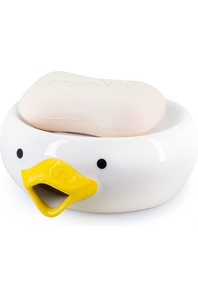 Generic Soap Holder Ceramic Soap Dish with Drain Perforations, Cute Duck Styl...