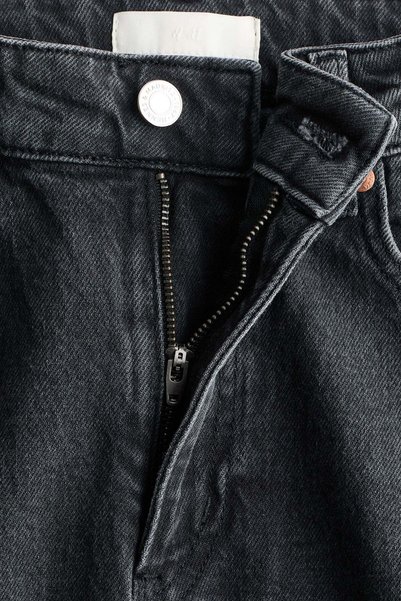 H&M بنطلون جينز واسع وعالي الخصر