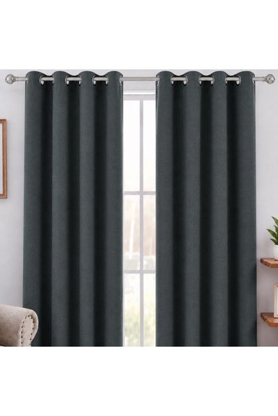 KMT Perdea semi-opacă 140cm x 260cm, din poliester, cu inele, pentru dormitor...