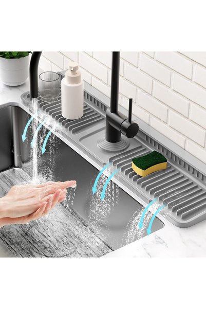 Generic Silicone Faucet Handle Drip Catcher Tray Mat, for Kitchen Sink Splash...