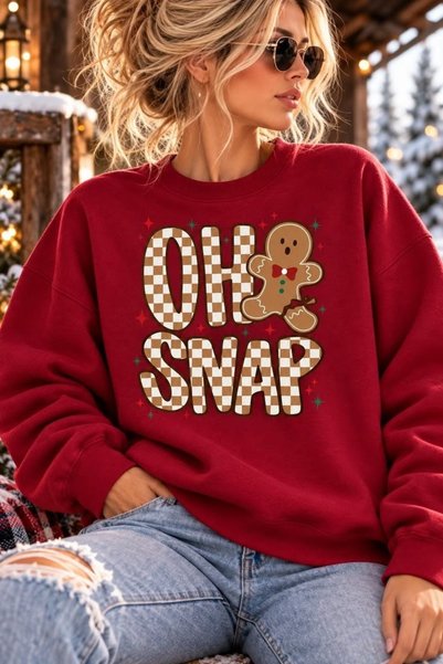 Vordevia Oh Snap Printed Cotton 3 Thread Raster Crew Neck Oversize Sweatshirt