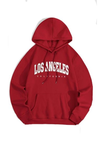 Vordevia Los Angeles Printed Cotton 3 Thread Threaded Oversize Sweatshirt