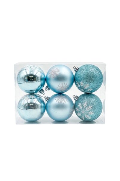 Noname Set globuri de Crăciun 8 cm, 12 bucăți, Silver Blue