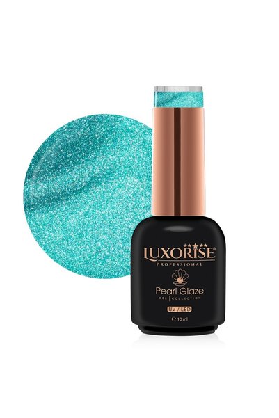 LUXORISE Полуперманентен лак за нокти с перлен ефект - Изумрудена коприна, 10 мл