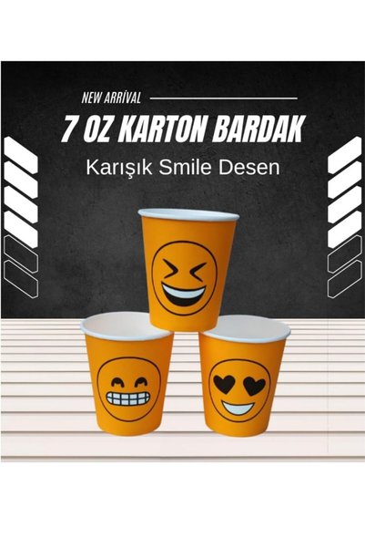 7 oz Karton Bardak 1000 adet Karışık Desen