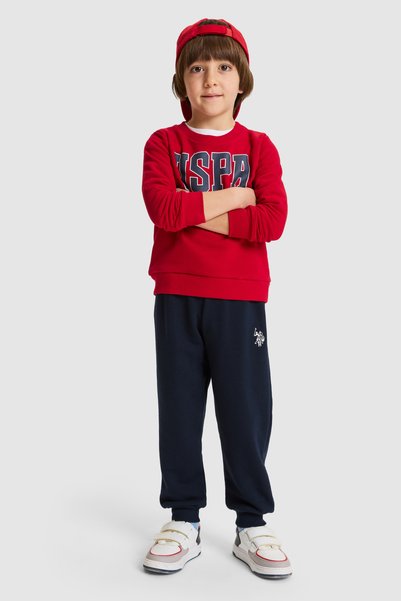 U.S. Polo Assn. طقم بيجامة للأولاد باللون الأحمر 50334112-VR030
