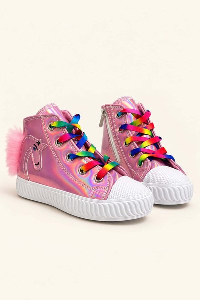 NeSe Shoes Manifest, Unicorn Baskılı Kız Çocuk Işıklı Sneaker.Spor Ayakkabı P...