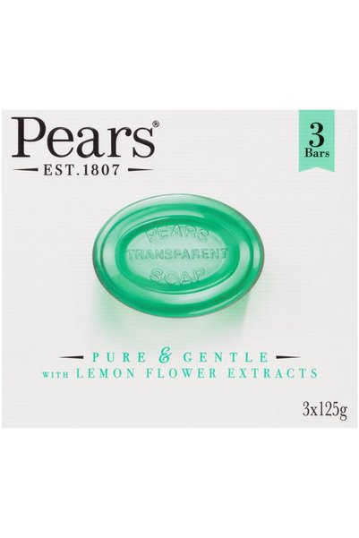 Pears Set de 3 săpunuri transparente verzi cu extract de floare de lămâie 375g