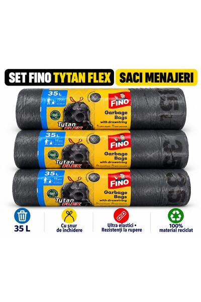 Generic Brand Set of 3 Fino Titan Flex 35-liter trash bags