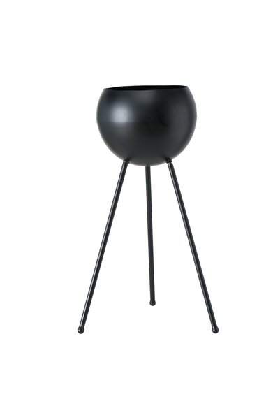 DecoDepot Metal flower stand Madox, on legs, black, 21x60 cm
