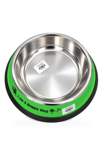 Generic Brand Stainless Steel Bowl, Green Rim