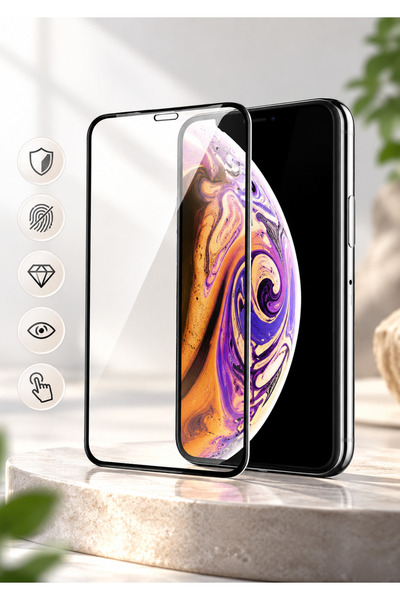 Primo Plus 5D Full-Coverage Glass Screen Protector with Black Edges for iPhon...