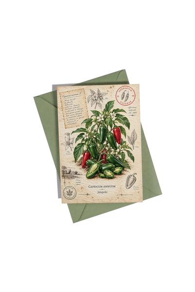 OEM Felicitare Botanică cu Ardei Iute Jalapeño – Colecția Chili