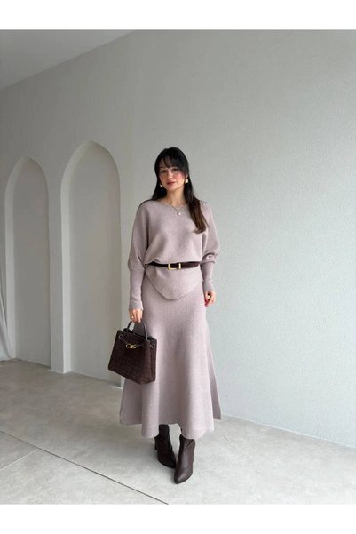 Flarsky طقم تنورة نسائية غير متماثلة عالية الجودة