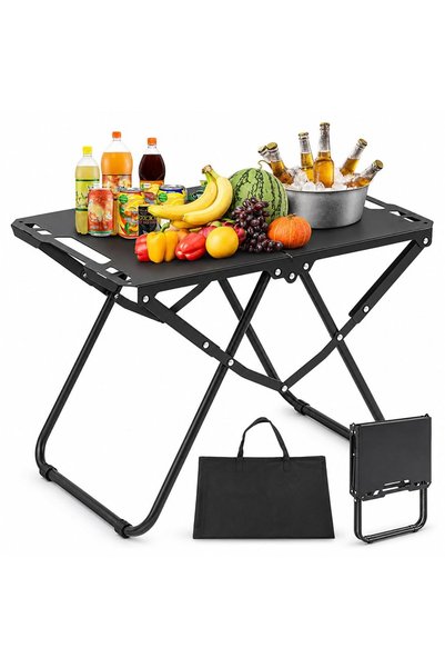 oksana Venzina Camping Table, Folding Carbon Steel with Carry Bag, 58×36×40cm