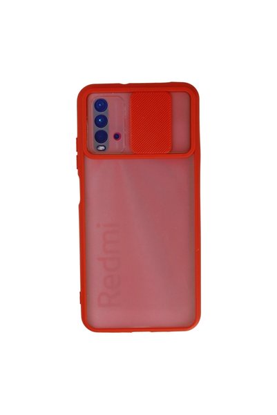 ArkhenX حافظة هاتف Xiaomi Redmi 9t من السيليكون المنزلق لكاميرا النخيل - أحمر