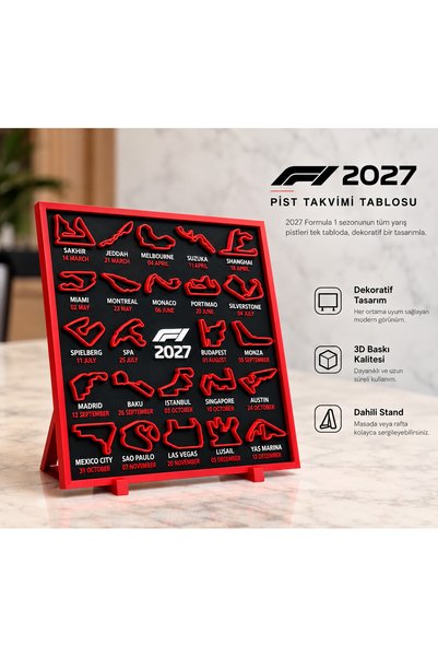 Formula 1 2027 Yarış Takvimi Dekoratif Tablo