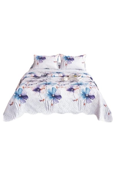 OEM Cuvertură de pat, Microfibră, 3 piese, pentru 2 persoane, 220x240cm, Impr...