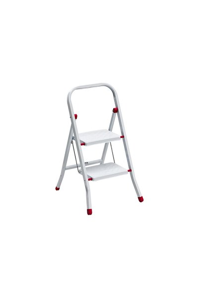 Saraylı Metal Merdiven 2'lı Beyaz Renkli Hafif ve Dayanıklı Ev Tipi Malzeme ile Ergonomik Yapı
