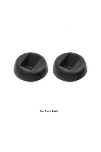 Choice 2 Black Round Bases PE Film Transparent Visible Jewelry Storage Box Ri...