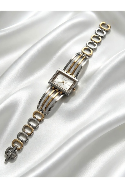 Ferrucci ساعة يد نسائية من طراز FERRUCCİ-(GOLD&GÜMÜŞ) على شكل عظمة الترقوة