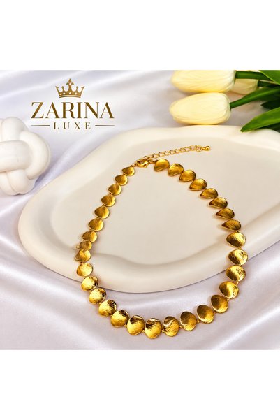 ZARİNA LUXE Dokulu Plaka Kolye/43cm