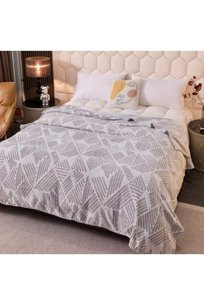 JOJO HOME Fine Cocolino Blanket, Jojo Home, Abstract Print, 200x230cm, Grey-W...