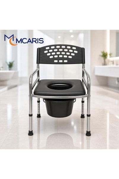 mcaris Katlanabilir Tuvalet Sandalyesi Krom | Klozetli WC