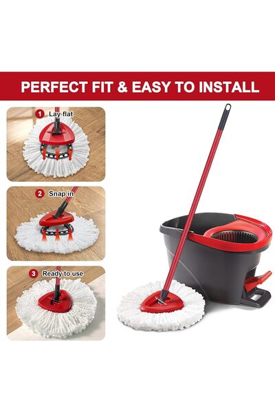 ACTEN Plastic cleaning cart with stainless steel basin and cotton mop