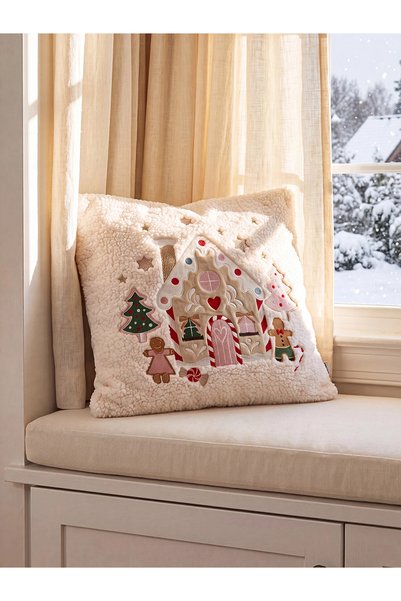 LC Waikiki LCW HOME Μικτό κάλυμμα μαξιλαριού με θέμα τα Χριστούγεννα 45x45 εκ.