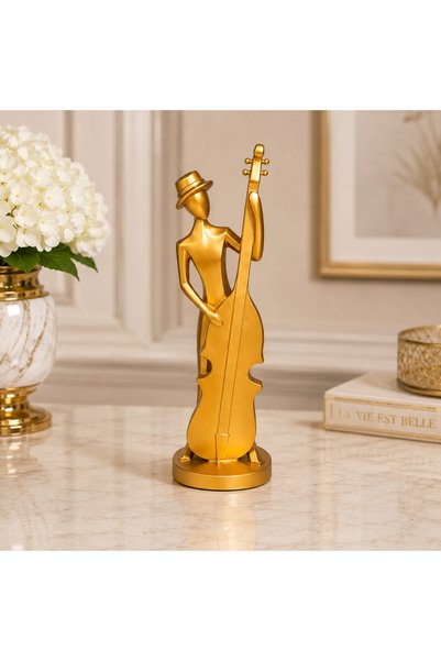 Iliadis Alexandros Este o statuie decorativă cu un muzician de jazz.