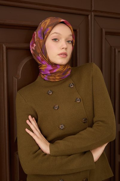Silk Home Velora Scarf Floral Rhapsody Chocolate Brown