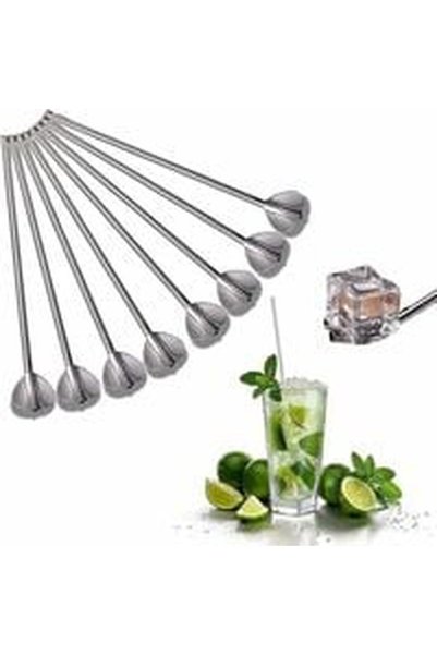 Noonedibs 8 Pieces Cuillère à Paille en Acier Inoxydable, Cuillère à Paille R...