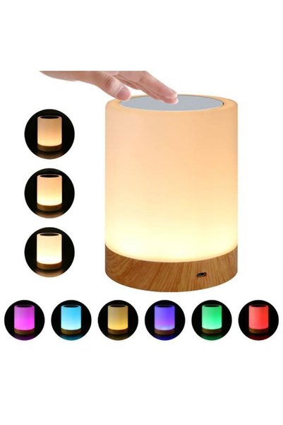 Noonedibs Lampă de masă tactilă LED reglabilă - Rithok - 3 niveluri de lumino...