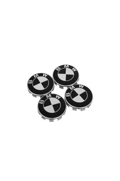 BMW Set de 4 capace de roată de 68mm Alb-Negru
