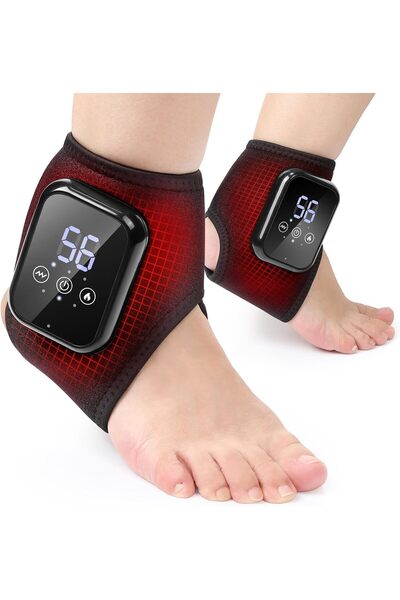 Yelajoy 2pcs Ankle Heating Pads with Massage，Heated Wraps for Foot, 3 Heat & ...