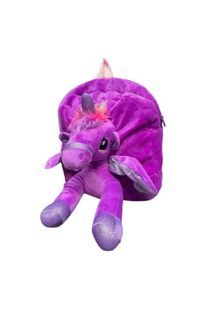 OEM Rucsac de pluș, unicorn, 30x27 cm, mov