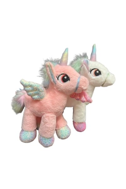 OEM Set de 2 jucării de pluș, unicorn, 25 cm, multicolor