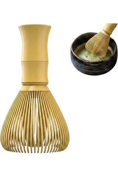 Generic مضرب شاي يدوي لمسحوق الشاي الأخضر الماتشا، مضرب يدوي أنيق لرغوة اللات...