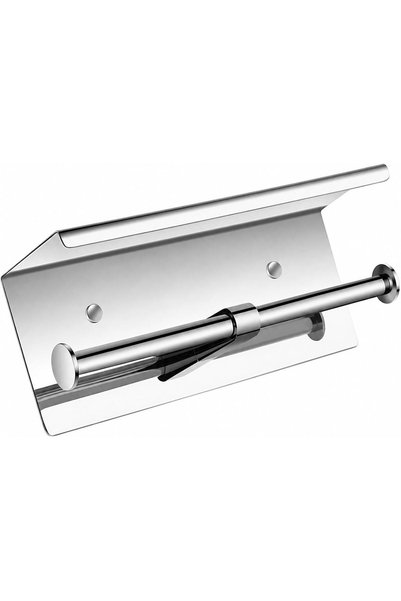 Generic Stainless Steel Dual Roll Toilet Paper Holder with Shelf for Bathroom...
