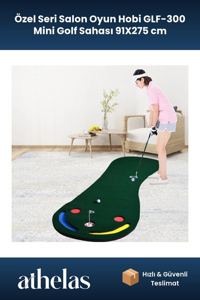 Athelas Özel Seri Salon Oyun Hobi GLF-300 Mini Golf Sahası 91X275 cm
