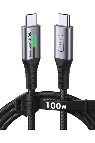 Generic كابل نوع C بطول 1 متر، كابل شحن سريع USB C بقوة 100 واط للحواسيب المح...