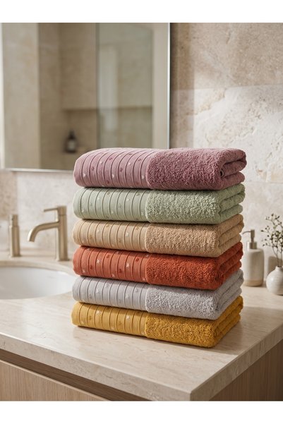 VİENNA Set of 6 100% Cotton Luxury Hand and Face Towels 50X90 cm Soft Textured
