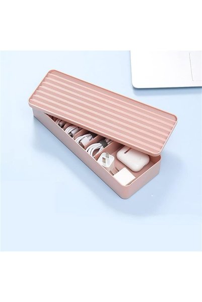 Generic Cable Management Box, 27x9.6x6cm Large Plastic Cord Organizer with Ca...