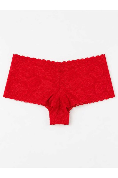 Stimor AMARELLE 1062 KADIN KIRMIZI ÇİÇEK DESENLİ DANTEL BOXER KÜLOT