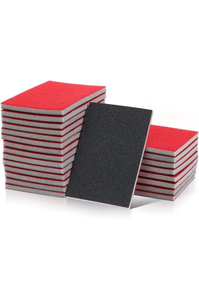 Generic 24pcs Wet Dry Sponge Sanding Pads Flexible Backing Sandpaper For Hand...