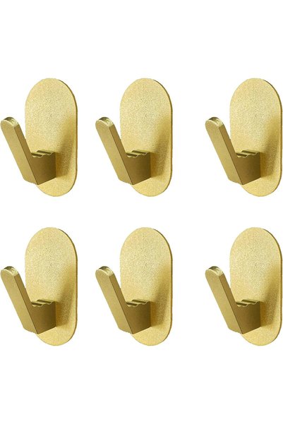 Generic Adhesive Towel Hooks, 6 Pack for Hanging Heavy Duty Wall Hooks Stick ...